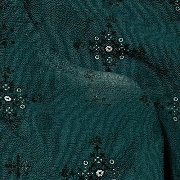 Xhilaration Womens‎ Shirt Blouse Size M Green Embroidered Sleeveless Summer Top - Picture 5 of 9
